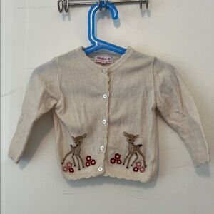 Trotters London Baby/toddler Cream Cardigan with Deer Motif